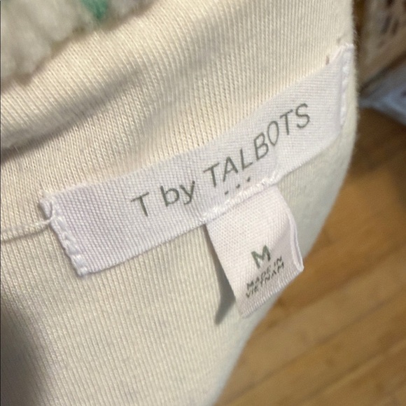 T by Talbots Cozy Off White Sherpa Vest with Funfetti Pattern Side Medium - Picture 7 of 8